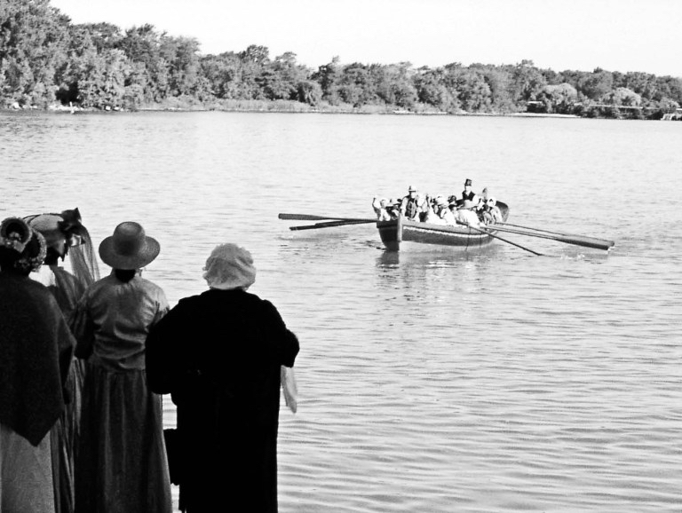 A crossing reenactment in Amherstburg. Amherstburg Freedom Museum